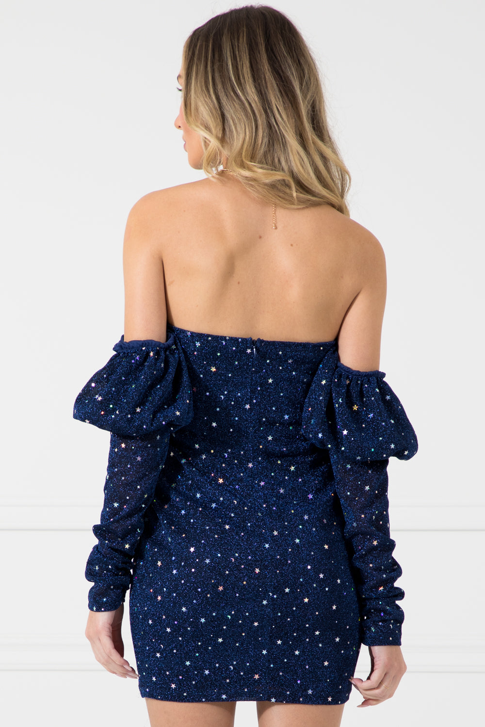 Star Puff Sleeve Mini Dress
