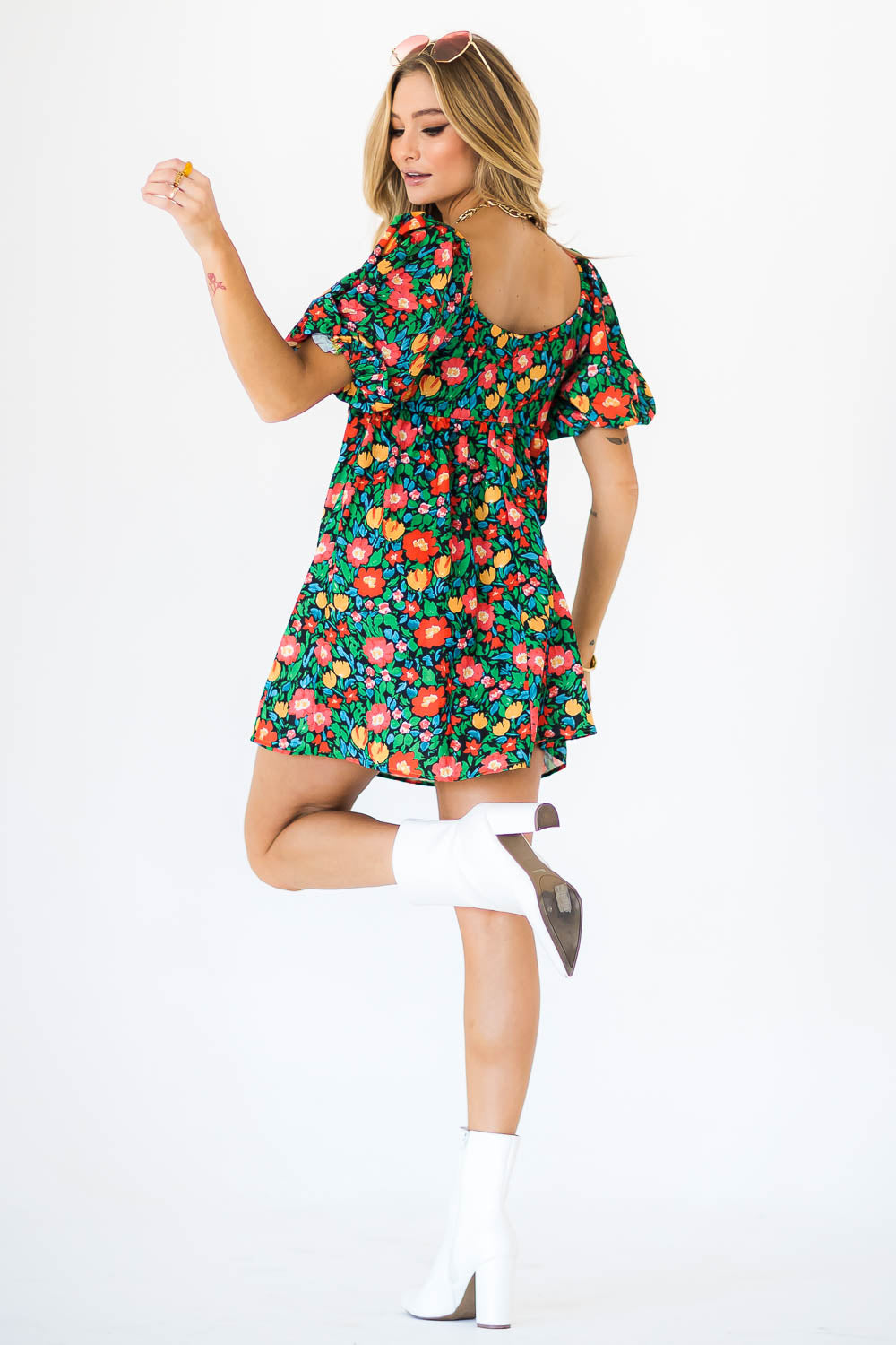 Riley Puff Sleeve Floral Babydoll Dress