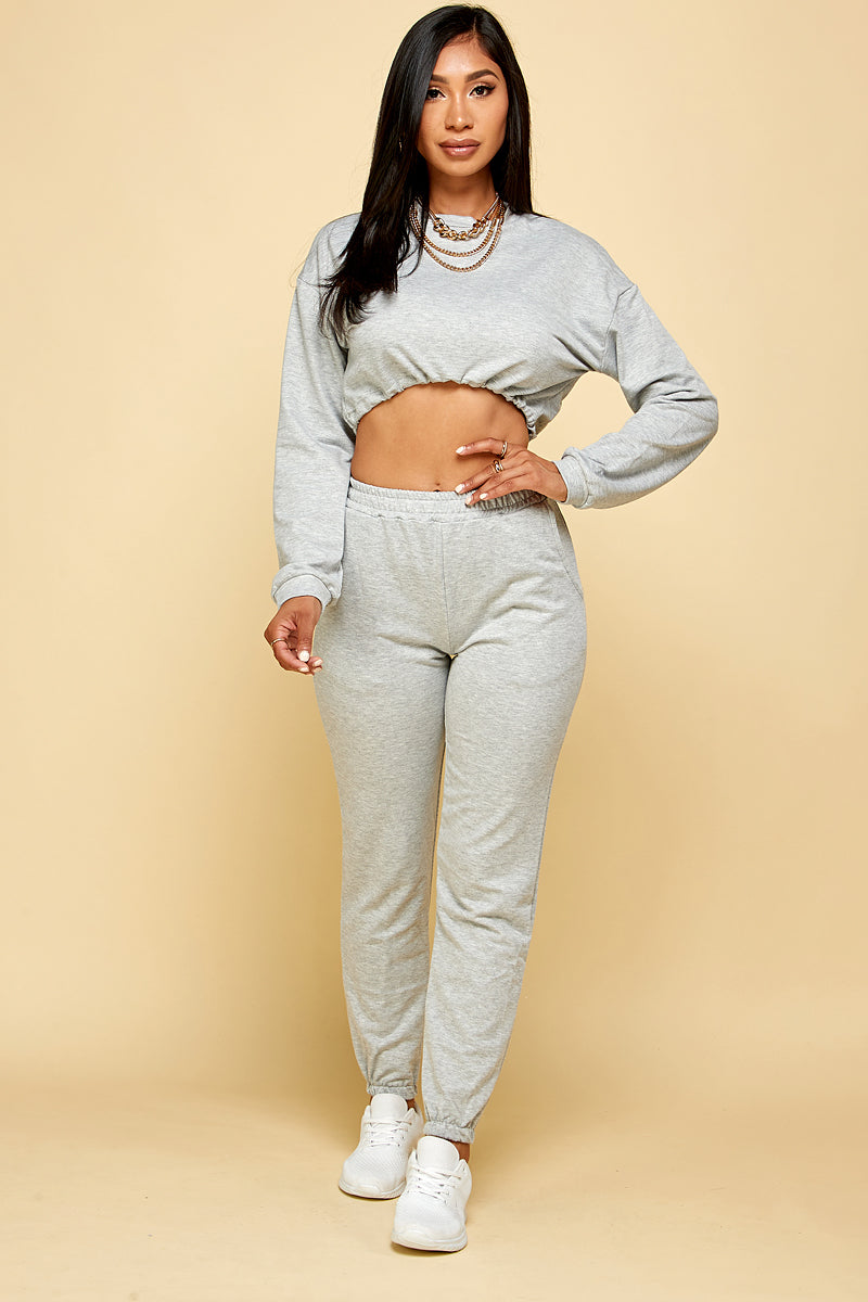 Jogger and Crop Sweater Set